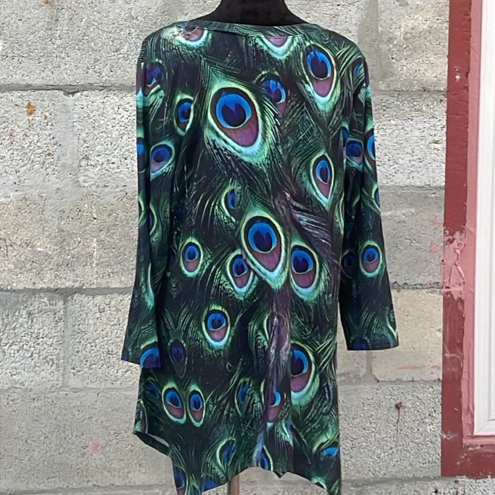 Peacock Feather Print Women's Top - Picture 5 of 9
